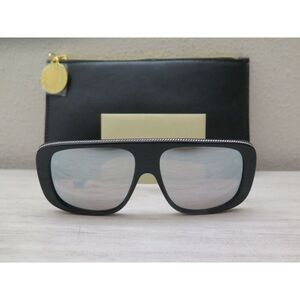 Stella McCartney SC0092S 001 Women's Black/Silver Mirror Lens Sunglasses